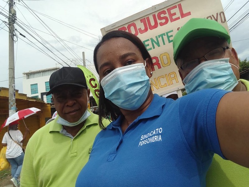 PERSONERIA VERIFICANDO MARCHA DEL DIA DEL TRABAJADOR